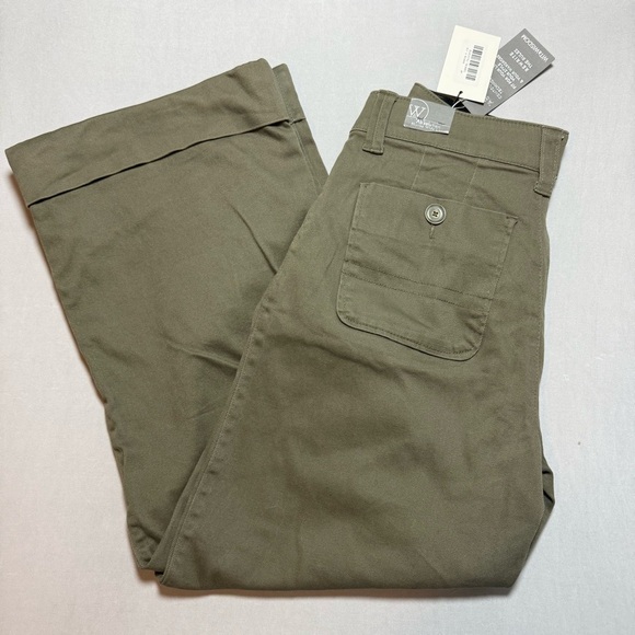 Wit & Wisdom Pants - Wit & Wisdom SKYRISE PLEATED WIDE LEG TROUSERS WITH FIXED CUFF in Olive Green